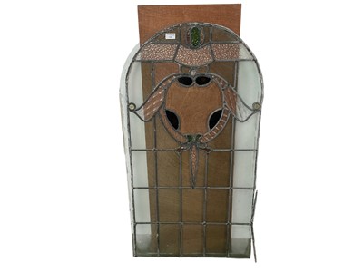 Lot 1682 - SET OF SEVEN ARTS & CRAFTS LEADED GLASS WINDOWS