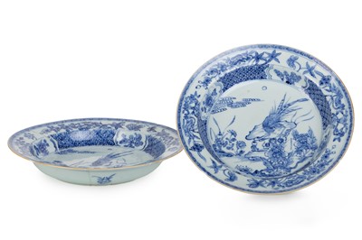 Lot 809 - PAIR OF CHINESE BLUE AND WHITE PORCELAIN PLATES