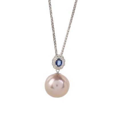 Lot 477 - PINK PEARL PENDANT