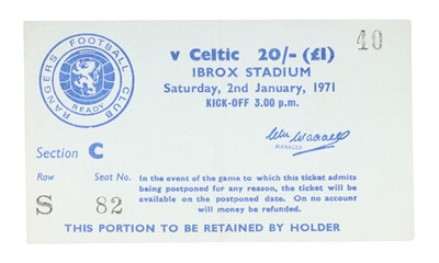 Lot 1667 - RANGERS F.C. V CELTIC F.C. IBROX DISASTER MATCH DAY TICKET