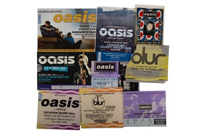 Lot 408 - OASIS AND BLUR-COLLECTION OF CONCERT TICKETS AND TOUR PASS