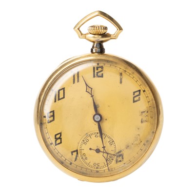 Lot 804 - EIGHTEEN CARAT GOLD OPEN FACE POCKET WATCH