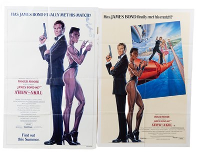 Lot 300 - JAMES BOND “A VIEW TO A KILL” ORIGINAL US FILM POSTERS -PAIR