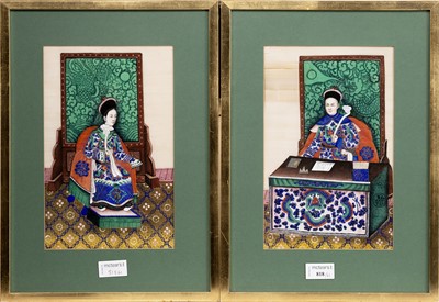 Lot 818 - PAIR OF CHINESE RICE PAPER DRAWINGS