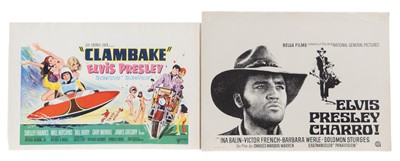 Lot 437 - ELVIS PRESLEY TWO ORIGINAL FILM POSTERS INCLUDING “CHARRO!” AND “CLAMBAKE”