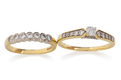 Lot 502 - TWO DIAMOND DRESS RINGS