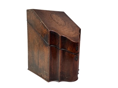 Lot 1352 - GEORGE III MAHOGANY KNIFE BOX