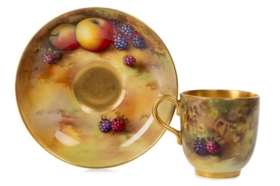 Lot 1366 - ROYAL WORCESTER COFFEE CUP AND SAUCER