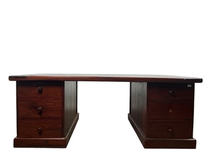 Lot 1361 - LARGE RED GUM PEDESTAL DESK
