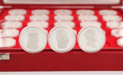 Lot 34 - ELIZABETH II KINGS & QUEENS OF ENGLAND SOUTH AFRICAN MINT SILVER PROOF MEDALLION COLLECTION