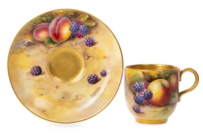 Lot 1367 - ROYAL WORCESTER COFFEE CUP AND SAUCER