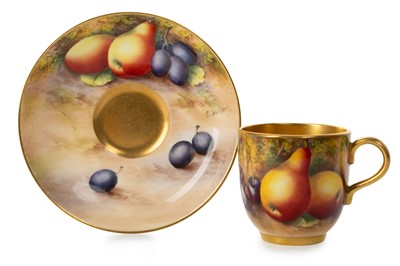 Lot 1370 - ROYAL WORCESTER COFFEE CUP AND SAUCER