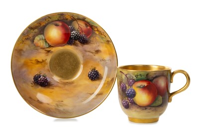 Lot 1371 - ROYAL WORCESTER COFFEE CUP AND SAUCER
