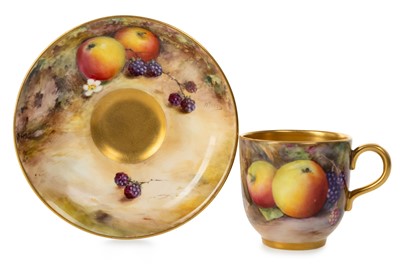 Lot 1374 - ROYAL WORCESTER COFFEE CUP AND SAUCER