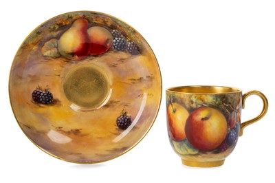 Lot 1376 - ROYAL WORCESTER COFFEE CUP AND SAUCER