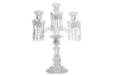 Lot 1364 - CRYSTAL GLASS CANDELABRUM