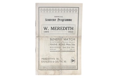 Lot 1686 - BILLY MEREDITH MANCHESTER UNITED / MANCHESTER CITY TESTIMONIAL MATCHDAY PROGRAMME