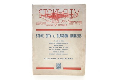 Lot 1693 - STOKE CITY F.C. V RANGERS F.C. RELIEF FUND MATCHDAY PROGRAMME
