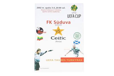Lot 1699 - UEFA CUP FK SUDUVA V CELTIC PROGRAMME