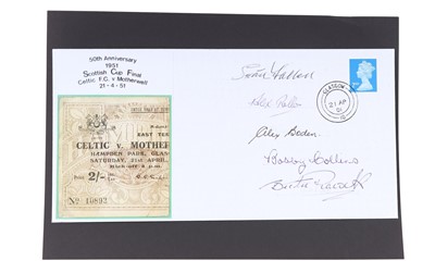 Lot 1709 - SCOTTISH CUP FINAL CELTIC F.C. V MOTHERWELL TICKET STUB