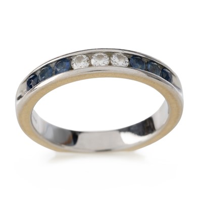 Lot 544 - SAPPHIRE AND DIAMOND BAND