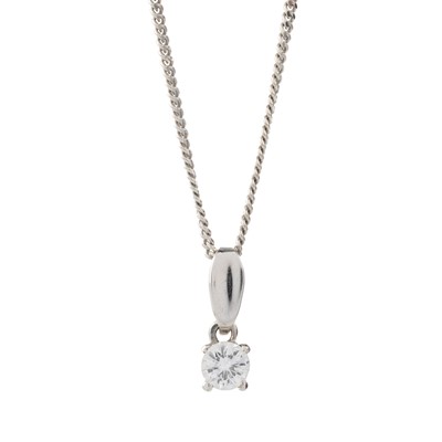 Lot 547 - DIAMOND SOLITAIRE PENDANT ON CHAIN