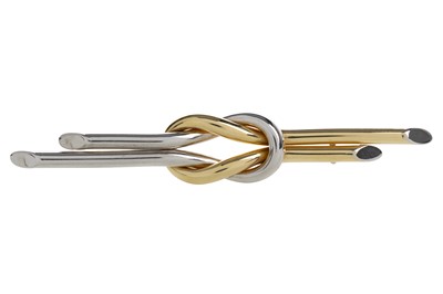 Lot 552 - BICOLOUR KNOT BROOCH