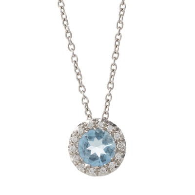 Lot 569 - TOPAZ AND DIAMOND NECKLACE