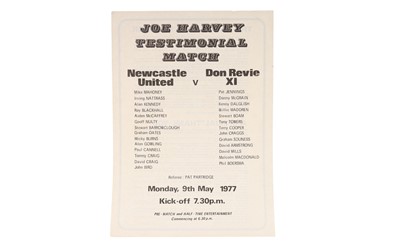 Lot 1714 - JOHN HARVEY TESTIMONIAL MATCH PLAYER SHEET