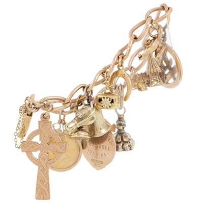 Lot 574 - GOLD CHARM BRACELET