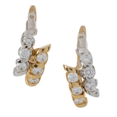 Lot 575 - PAIR OF DIAMOND HOOP EARRINGS