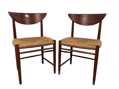 Lot 1392 - PAIR OF MID CENTURY TEAK CHAIRS