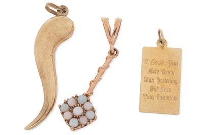 Lot 579 - THREE GOLD PENDANTS