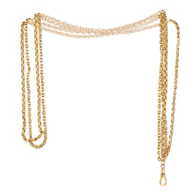 Lot 613 - GOLD GUARD CHAIN NECKLACE