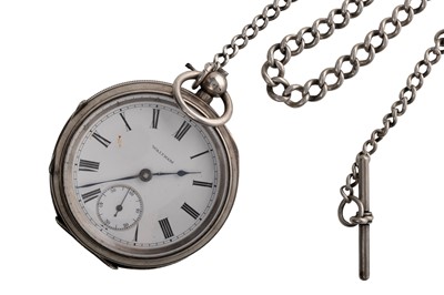 Lot 857 - WALTHAM OPEN FACE KEY WIND POCKET WATCH