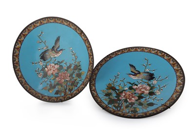 Lot 833 - PAIR OF CHINESE CLOISONNÉ CHARGERS