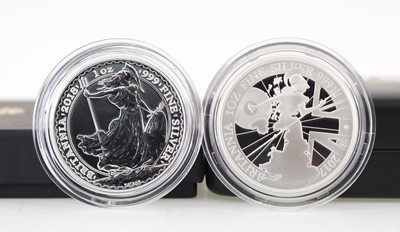 Lot 86 - TWO ONE OUNCE SILVER BRITANNIA COINS