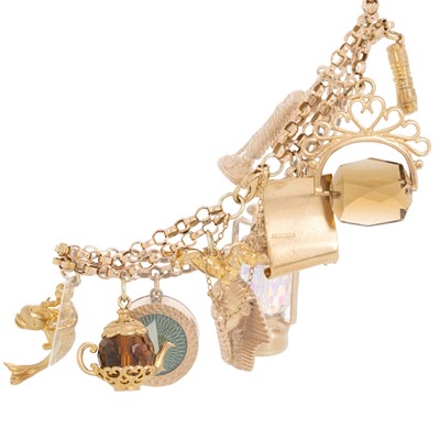 Lot 643 - GOLD CHARM BRACELET