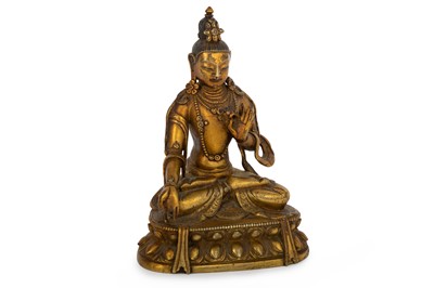 Lot 836 - TIBETAN GILT BRONZE FIGURE OF WHITE TARA