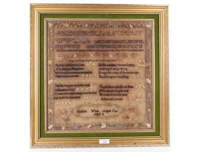Lot 1430 - GEORGE III SEWN SAMPLER