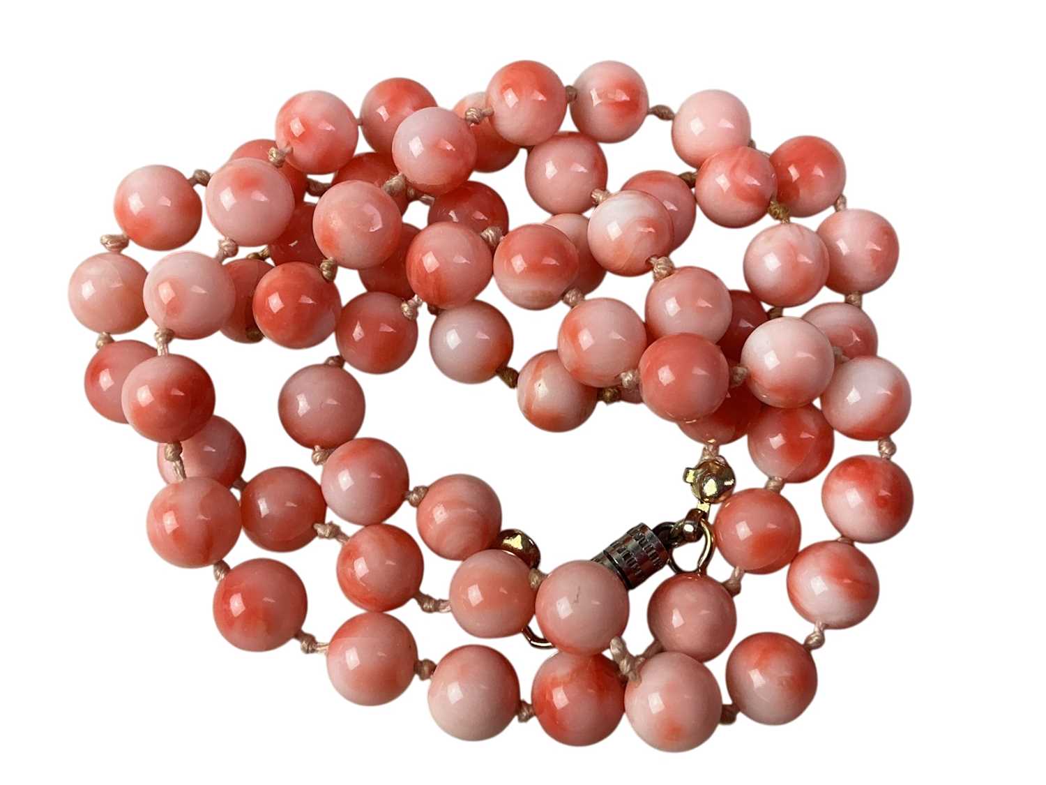 Lot 1 - ANGEL SKIN CORAL BEAD NECKLACE