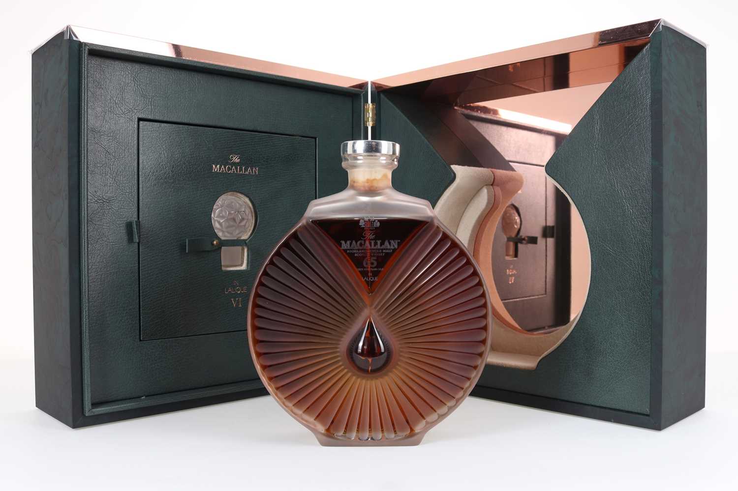 Lot **MACALLAN SIX PILLARS COLLECTION 65 YEAR OLD IN LALIQUE DECANTER