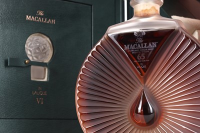 Lot **MACALLAN SIX PILLARS COLLECTION 65 YEAR OLD IN LALIQUE DECANTER