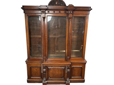 Lot 1563 - VICTORIAN OAK LIBRARY BOOKCASE