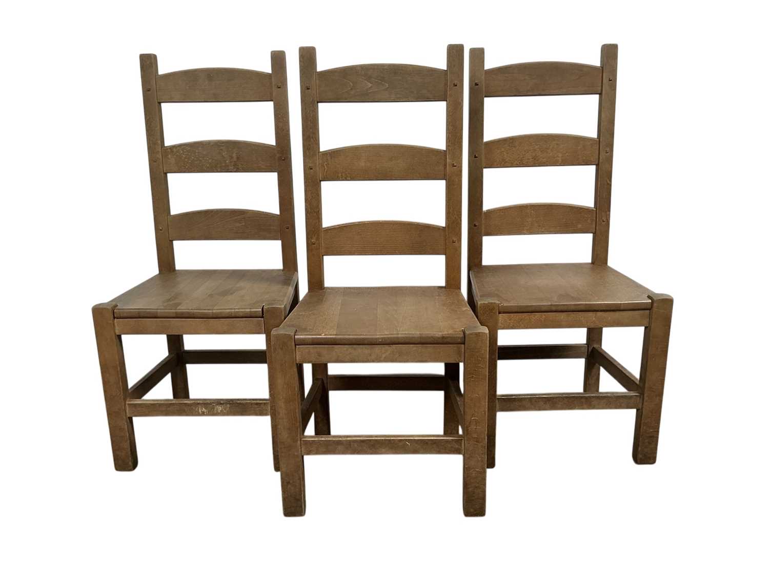 Lot 68 - SET OF SIX BEECH DINING CHAIRS