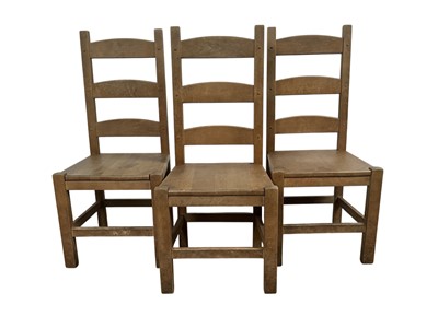 Lot 68 - SET OF SIX BEECH DINING CHAIRS