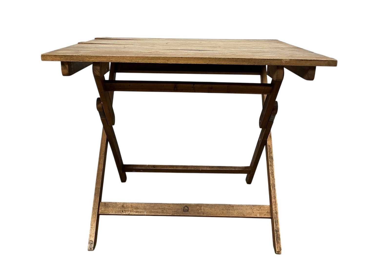 Lot 69 - SLATTED SQUARE TOP GARDEN TABLE