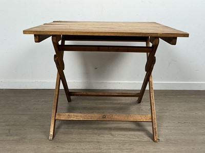 Lot 69 - SLATTED SQUARE TOP GARDEN TABLE