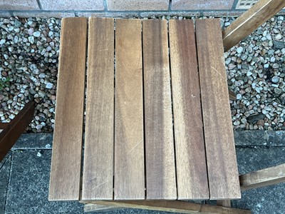 Lot 69 - SLATTED SQUARE TOP GARDEN TABLE