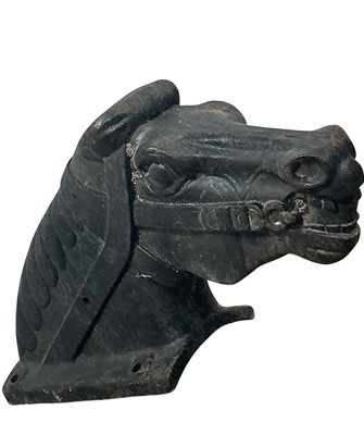 Lot 1566 - PAIR CAST IRON HORSE HEAD